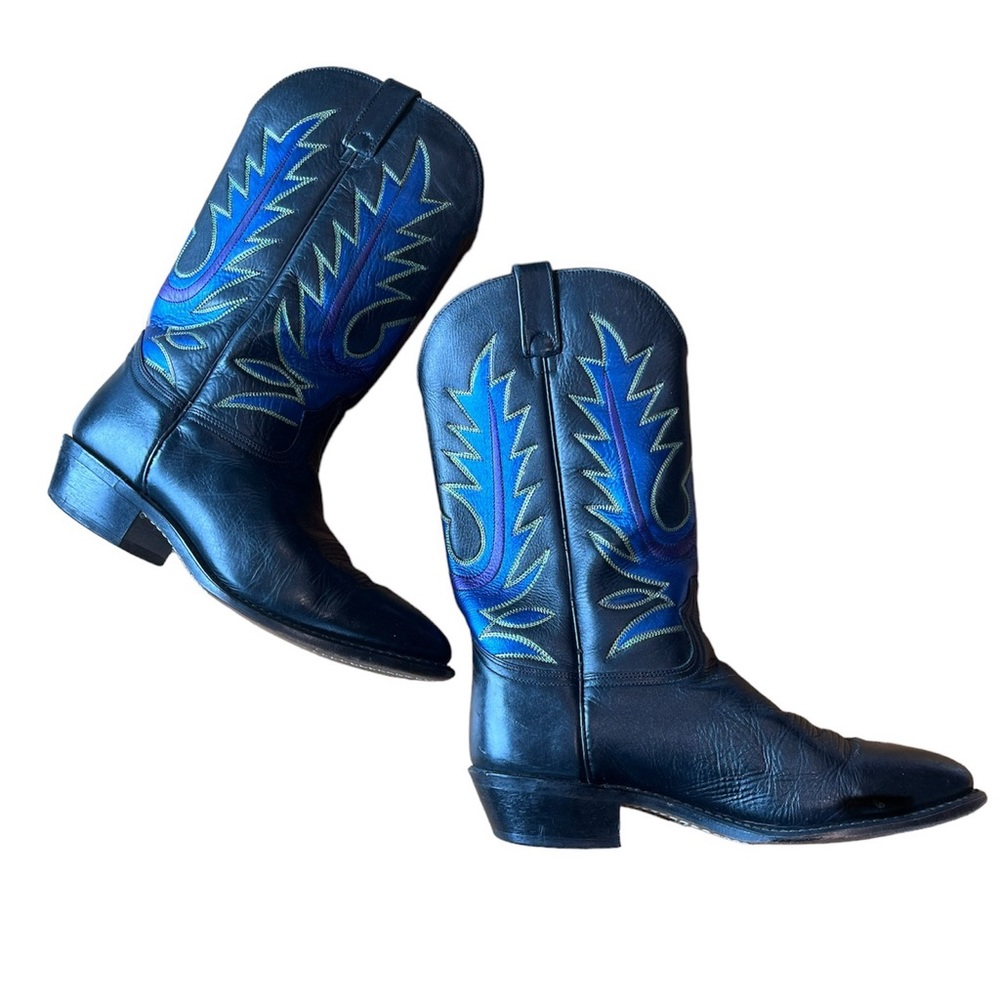Vintage Hand Painted Cowboy Boots 8 1/2 EE